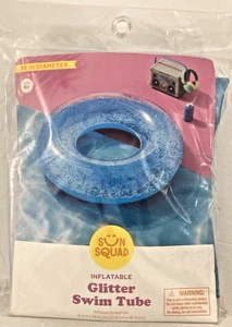 Tubo de natación Glitter de Sun Squad inflable 36" diámetro NUEVO EN PAQUETE azul - Imagen 1 de 2