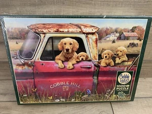 Cobble Hill 1000 Piece Puzzle Cobble Hill Farm 80116 Red Truck Puppies New! - Picture 1 of 7