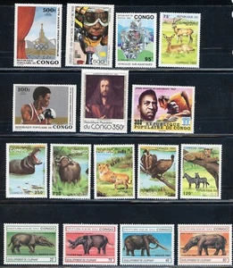 REPÚBLICA POPULAR DEL CONGO COMO NUEVO ¡LOTE DE 16 SELLOS!! GG100 - Imagen 1 de 2