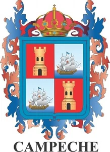2 (PIEZAS) Campeche México. Calcomanías de escudo de armas pegatinas a todo color/a prueba de intemperie - Imagen 1 de 3