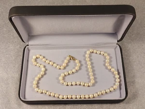 VINTAGE 24” 7MM CULTURED PEARL NECKLESS with 14K GOLD CLASP - Picture 1 of 15