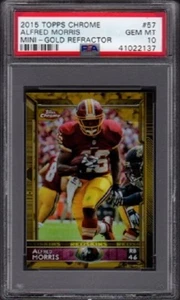 2015 Alfred Morris Topps cromado mini #57 dorado refractor/10 grado PSA 10 gema - Imagen 1 de 2