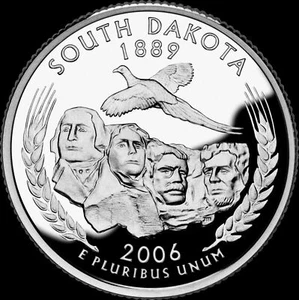 A 2006 S South Dakota 90% SILVER Deep Cameo "PROOF" State Quarter US Mint Coin - Picture 1 of 3