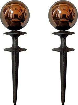 Conjunto de 2 guias de mangueira de esfera de cobre – Prot decorativo e durável para plantas de jardim - Imagem 1 de 4