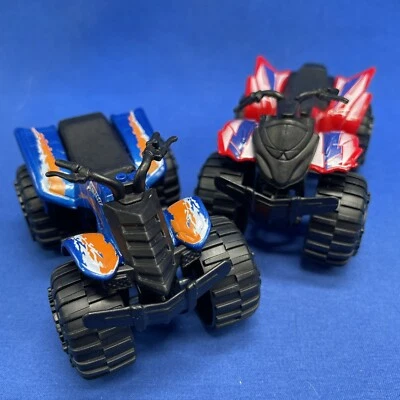 Turbo Wheels ATV PAIR EX 500 And Extreme 4-Wheeler Toys Greenbrier Set Red Blue - Image 1 of 4