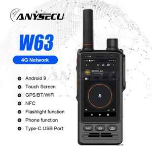 Radio de red ANYSECU W63 4G Real PTT y Zello PTT Android 9.0 4000mAh Poc Radio - Imagen 1 de 13