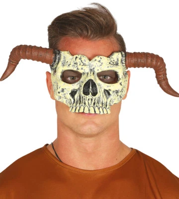 RAM Totenkopf Maske Teufel Hupe Schaum Latex Ball Horror Halloween Kostüm Bone - Bild 1 von 4