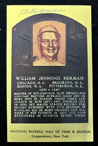 BILLY HERMAN Auto/Signed HOF Plaque Card CHICAGO, RED SOX BOSTON BAS COA⚾️ - Picture 1 of 2