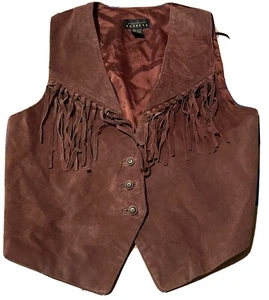VINTAGE Compagnie Internationale Brown Leather Vest One Size (Woman’s) - Picture 1 of 5
