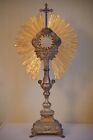 Strahlenmonstranz Monstranz old Monstrance 75,5 cm rare  silver Lunula 