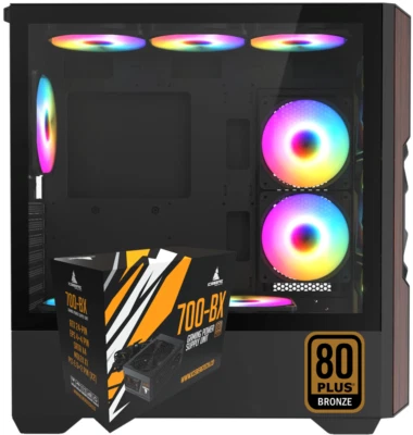Iceberg Gaming PC Case Wood Vector seven aRGB fans Full Tower EATX With 700W PSU - Image 1 of 4