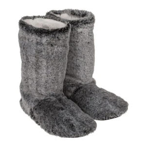 Graue Kuschelhausschuhe Boots in Felloptik 35-42 Hüttenschuhe Hüttensocken Fell - Bild 1 von 1