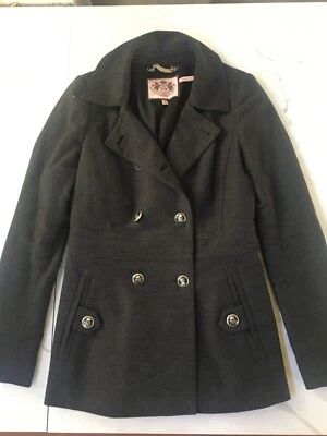 Abrigo para mujer Juicy Couture manga larga doble pecho gris talla S Foto 1 de 4