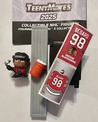 2025 NHL Teenymates Connor Bedard Chicago W/Locker, Bench, Label, Gatorade - Image 1 of 2