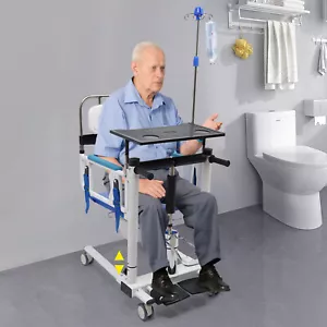 Patient Lift Transfer Chair Bathroom Wheelchair with Seat & Potty Bathroom Wheelchair - Picture 1 of 14