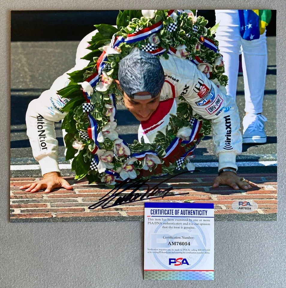 2021 INDIANAPOLIS 500 HELIO CASTRONEVES AUTOGRAPH 8x10 VICTORY PHOTO PSA AM76054 - Image 1 of 1