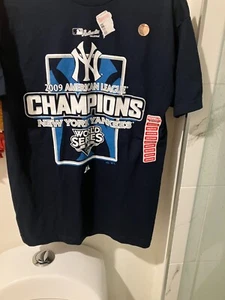 New York Yankees Camiseta Azul 2009 Serie Mundial Majestuosa Adulto Mediana NUEVA NUEVA CON ETIQUETAS - Imagen 1 de 2