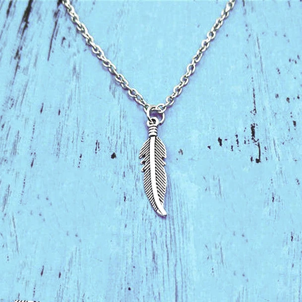 Collana PIUMA Argento a catena con ciondolo piume d'angelo da Uomo Donna - Immagine 1 di 4