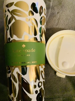 Kate Spade New York Golden Thermal Mug With Lid 16oz Brand New Never Used - Image 1 of 4