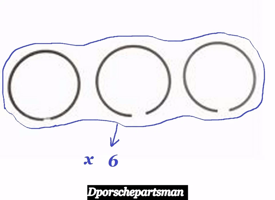 Juego de anillos de pistón Porsche 911 - estándar (90,00 mm) 1,5 - 1,75 - 4 mm { 6 } NUEVO Foto 1 de 1