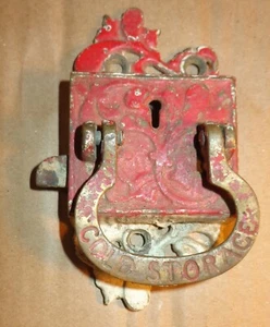 Antiguo pestillo de cerradura de puerta de gabinete victoriano ornamentado antiguo de lujo 4-1/4 pulgadas - Imagen 1 de 10