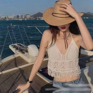 Espalda Hueca Dulce Correa de Espagueti Mujer Soporte de Verano Chaleco Sexy Top Almohadilla Belleza - Imagen 1 de 12