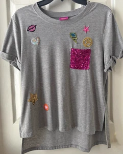 Dreamworks Trolls Junior Applikation Patch Top Shirt grau Gr. L - Bild 1 von 2