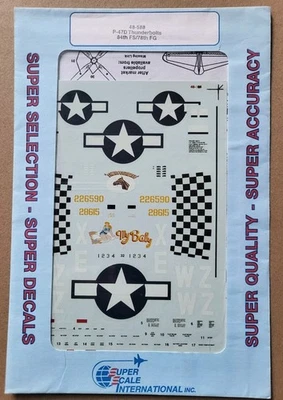 CALCOMANÍAS SUPER ESCALA 1/48 P-47D THUNDERBOLTS (PURA SANGRE/MI BEBÉ) 48-588 Foto 1 de 4