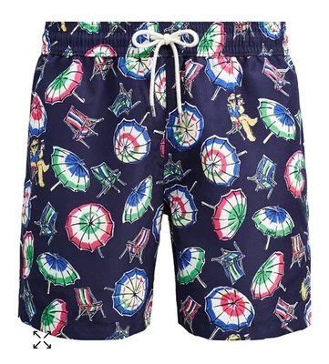 Polo Ralph Lauren Swim Trunks Men’s Small Polo Bear Umbrella Shorts Traveler - Image 1 of 4