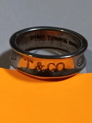 Vtg Tiffany & Co. 1837 Concave Band Design Ring 925 Sterling Size 7 - Image 1 of 4