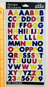Alphabet & Numbers (Color)/ Flat Stickers/Sticko  - Picture 1 of 1