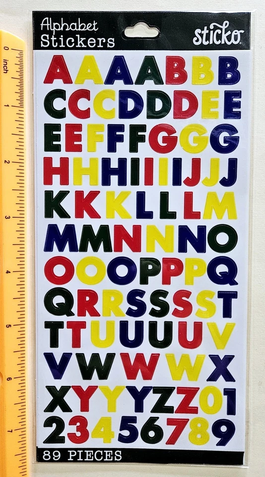Alphabet & Numbers (Color)/ Flat Stickers/Sticko  - Image 1 of 1