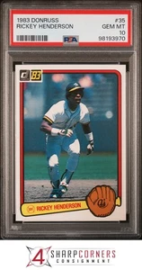 1983 DONRUSS #35 RICKEY HENDERSON ATHLETICS HOF PSA 10 - Picture 1 of 32