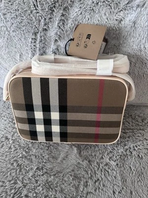 Bolso de hombro Burberry Camera House Check rosa camafeo pálido 80850771 nuevo con etiquetas Foto 1 de 4