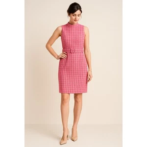 J.Crew Women's Pink Mockneck Sheath Dress In Disco Tweed New Size 12 - Picture 1 of 9