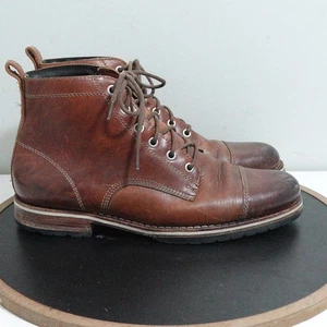 Helm Hollis Stiefel Herren Größe 9 Braun Leder Kappe Zehe Schnürung Handgefertigt Robust USA - Bild 1 von 12