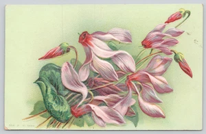 Arte floral rosa en relieve postal - Imagen 1 de 2