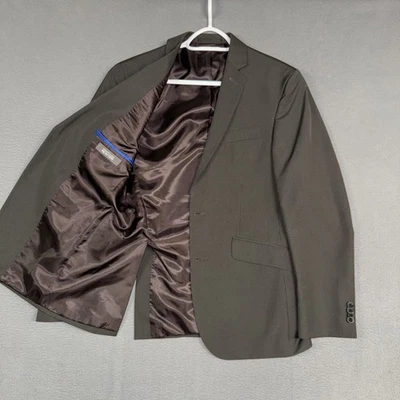 Kenneth Cole Reaction Blazer Mens 36S (Fits 38S) Short Gray Striped Two Button - Image 1 of 4