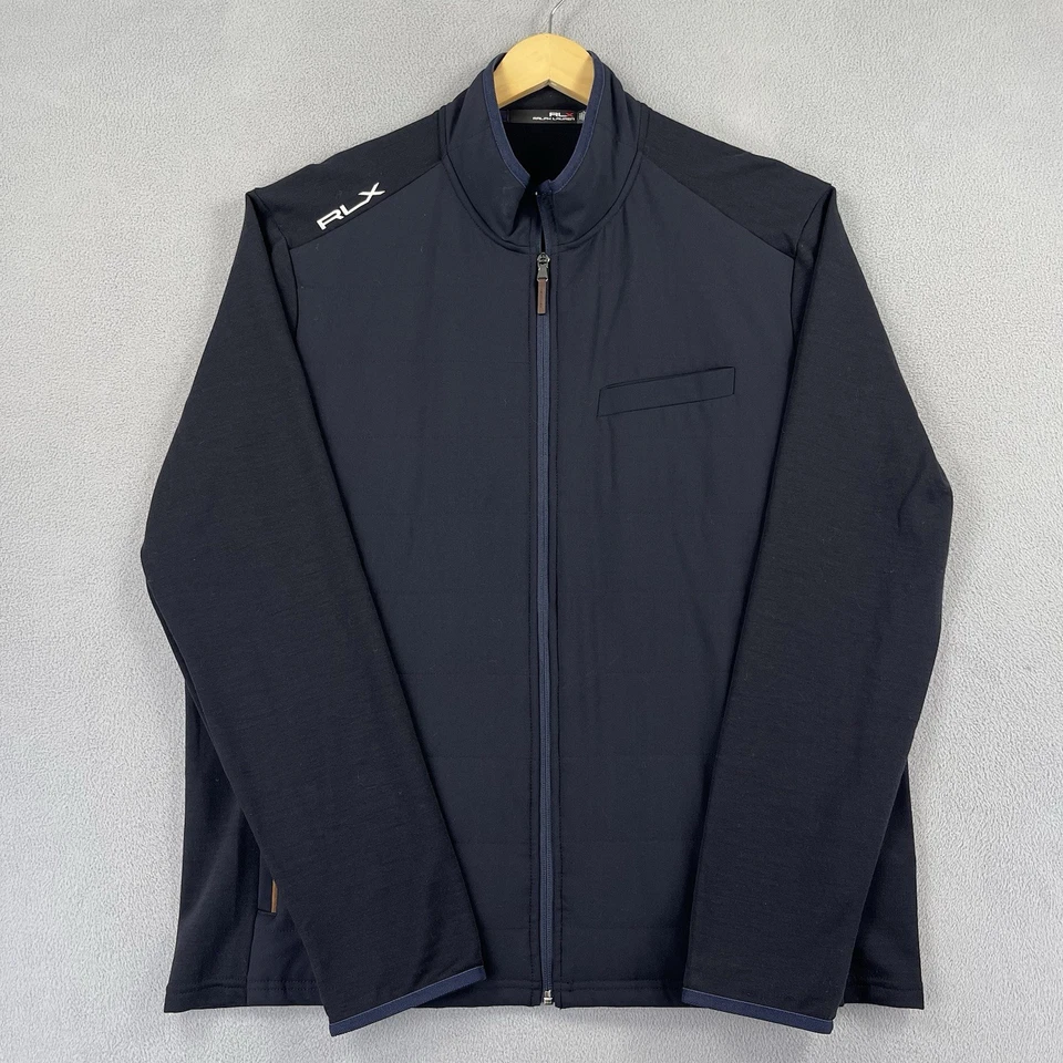 Chaqueta RLX Ralph Lauren Para Hombre XL Azul Cremallera Completa Mezcla de Lana Golf Rendimiento Foto 1 de 4
