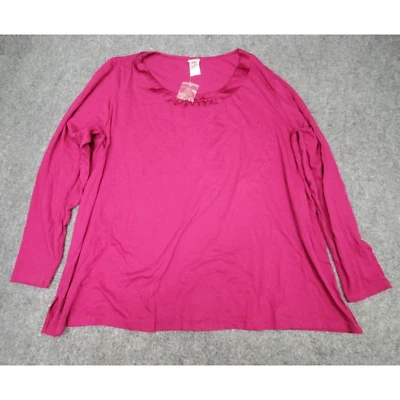 Blusa Top Jms Just My Size Para Mujer Talla Grande 5X Rosa Estrás Cuello Nueva Con Etiquetas Foto 1 de 4
