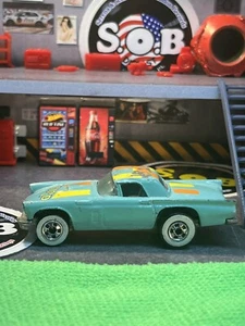 Hot Wheels Whitewalls 1957 Ford 57 T-Bird Thunderbird Blue Diecast 1:64 VG Cond - Picture 1 of 8