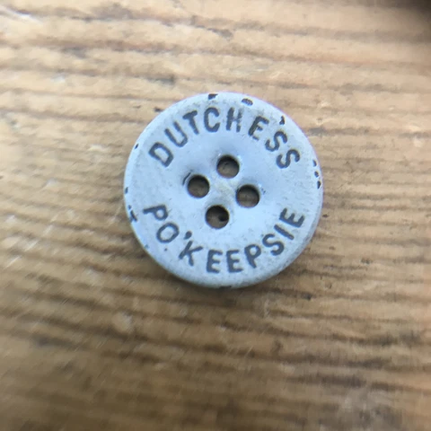 Vtg Antique 1890s Dutchess Po'keepsie Gray Metal 4 Hole Uniform Overalls Button Cover