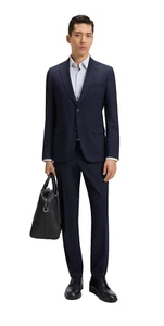 $899 - Traje BOSS de 2 piezas de lana elástica tela italiana resistente a pliegues delgado - 38R - Imagen 1 de 12