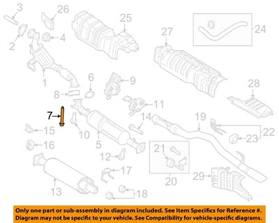 Sistema de escape Ford OEM 15-22 Edge componentes de escape-perno convertidor W710382S900 Foto 1 de 2