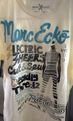 Marc Ecko Cut & Sew Men’s Size S White T-Shirt Electric Shears Deadly Threads - Image 1 of 4