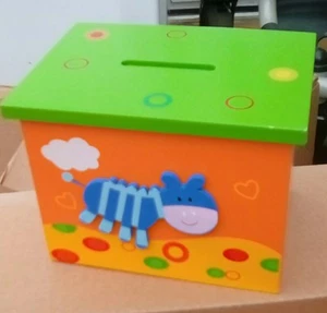 HOLZ "ZEBRA" BUNTE SPARDOSE süßer Artikel siehe Bilder tolles Geschenk - Bild 1 von 4