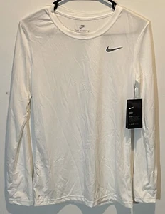 Nike Dri-Fit Women's Dry Activewear Long Sleeve Training Shirt Small S White - Picture 1 of 1
