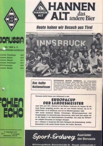 Cuaderno de programa de fútbol 75/76 EC B. Mönchengladbach - Wacker Innsbruck - Imagen 1 de 1