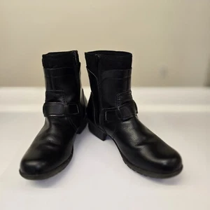 Clarks Riddle Avant Womens Black Leather Ankle Boot Sz 9.5 VGC - Picture 1 of 10