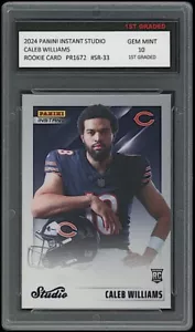 Caleb Williams 2024 Panini Instant Studio 1° Classificato 10 NFL Rookie Card RC Bears - Foto 1 di 1
